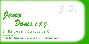 jeno domsitz business card
